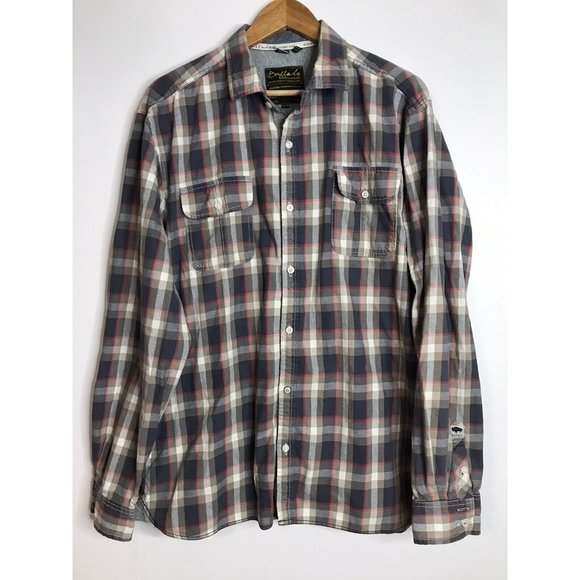 Buffalo David Bitton 2XL Plaid Gray Multicolor Long Sleeve Shirt - Picture 1 of 7